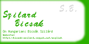 szilard bicsak business card