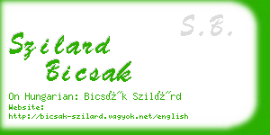 szilard bicsak business card